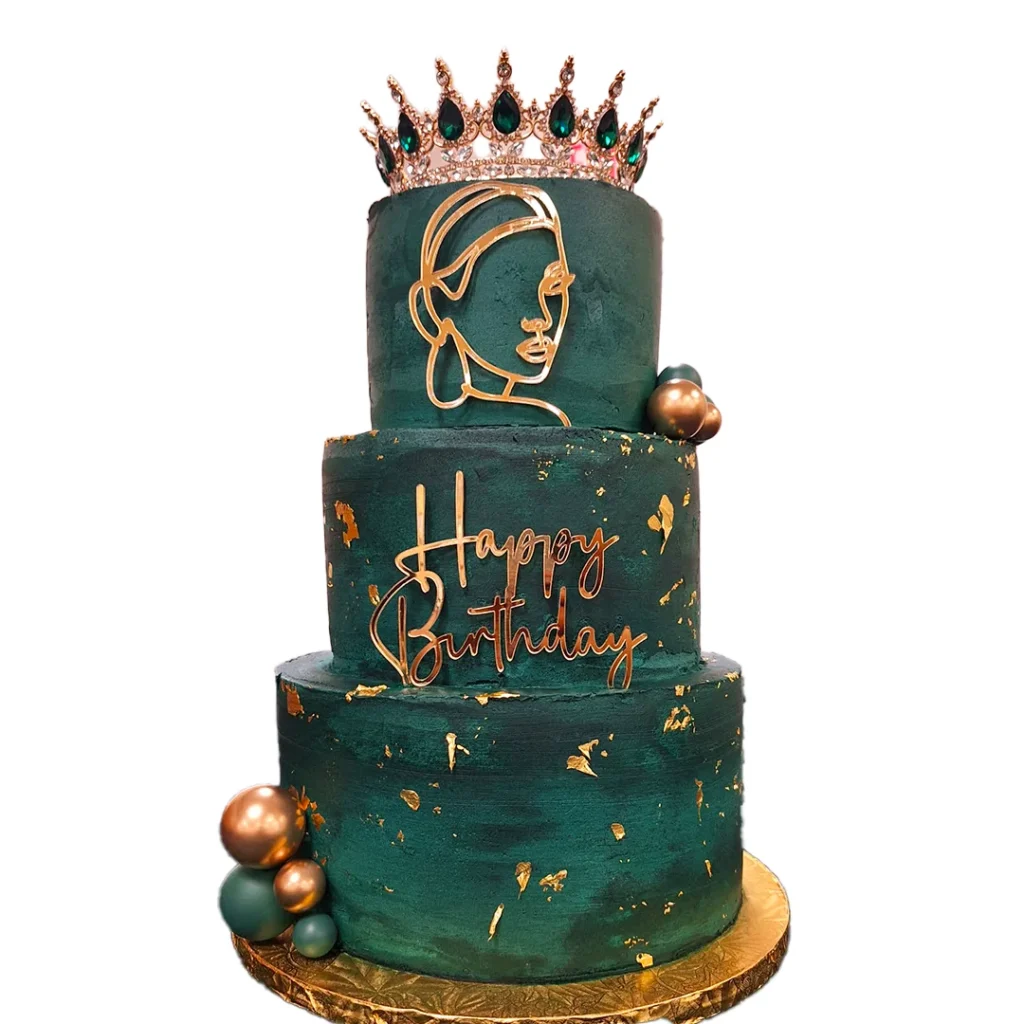 Custom emerald crown birthday cake by Onna's Sweets and Eats San Antonio TX